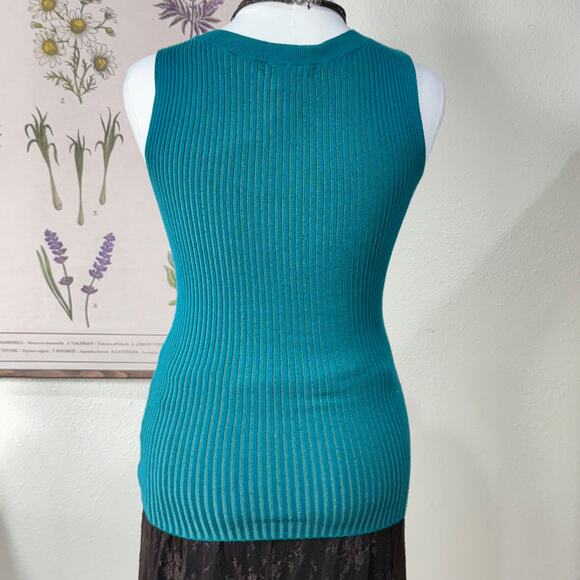 Vintage 90s Y2k Ribbed Sleeveless Top Whimsigoth Whimsy Twee Fairy Grunge S M - Picture 2 of 4